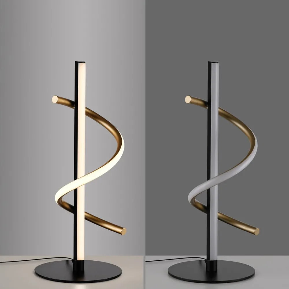 Bordlamper ^ JUST LIGHT. GmbH JUST LIGHT. Emanda LED-bordlampe, jern, sort-messing