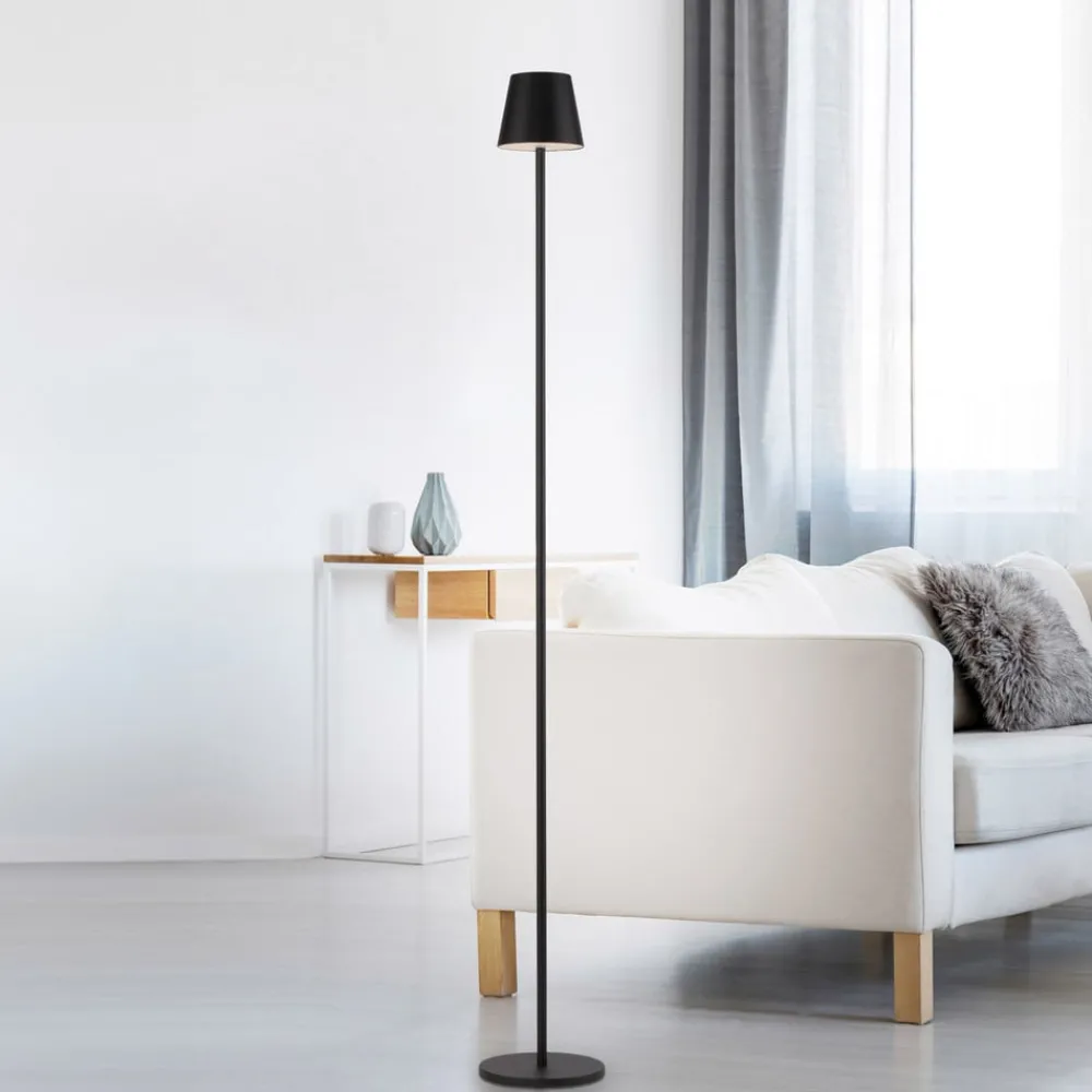 JUST LIGHT. GmbH Terrassebelysning > JUST LIGHT. Euria LED-gulvlampe, sort, jern, IP54