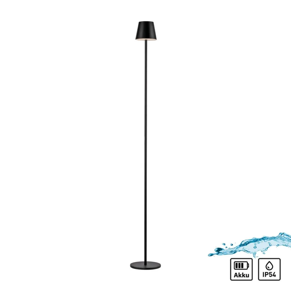 JUST LIGHT. GmbH Terrassebelysning > JUST LIGHT. Euria LED-gulvlampe, sort, jern, IP54