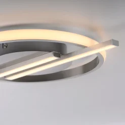 JUST LIGHT. GmbH Loftlamper|Loftlamper > JUST LIGHT. Korsa LED-loftslampe, stålfarvet, dæmpbar