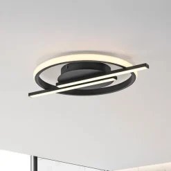 JUST LIGHT. GmbH Gang|Loftlamper > JUST LIGHT. Korsa LED-loftslampe, sort, Ø31 cm, dæmpbar