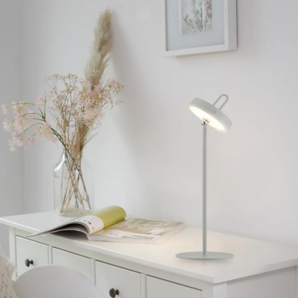 JUST LIGHT. GmbH Dekorationsbelysning|Terrassebelysning > JUST LIGHT. LED-bordlampe Amag grå-beige jern IP44