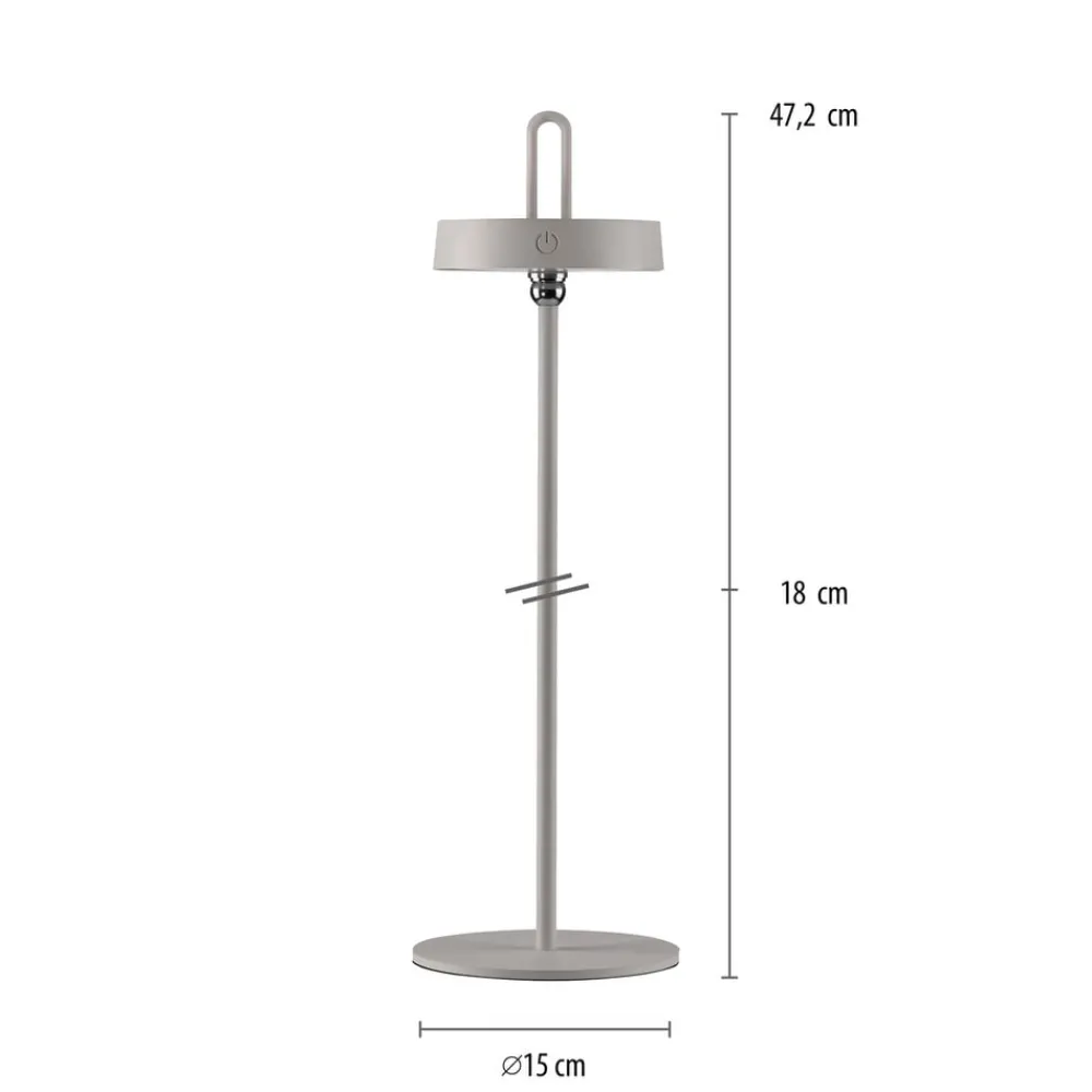 JUST LIGHT. GmbH Dekorationsbelysning|Terrassebelysning > JUST LIGHT. LED-bordlampe Amag grå-beige jern IP44