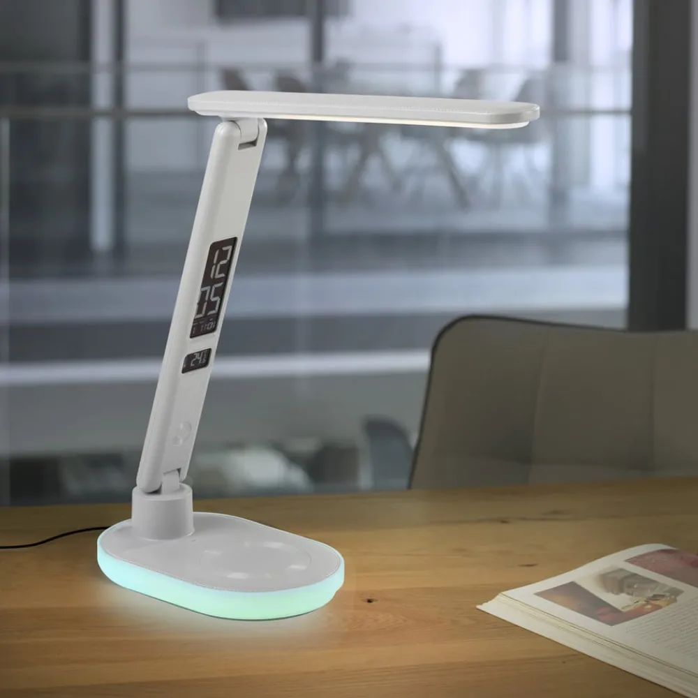 JUST LIGHT. GmbH Arbejdsrum/Kontor > JUST LIGHT. LED-bordlampe Tina, ABS, CCT, RGB, hvid