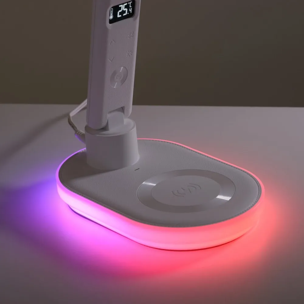 JUST LIGHT. GmbH Arbejdsrum/Kontor > JUST LIGHT. LED-bordlampe Tina, ABS, CCT, RGB, hvid