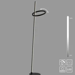 JUST LIGHT. GmbH Gulvlamper > JUST LIGHT. LED-gulvlampe Ritus sort jern Dæmper 3.000 K