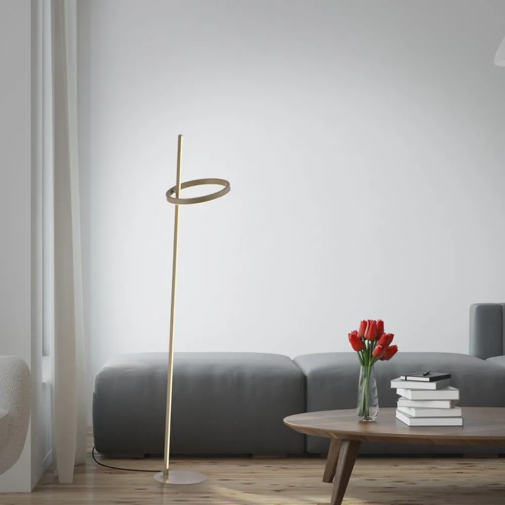 JUST LIGHT. GmbH Gulvlamper|Gulvlamper > JUST LIGHT. LED-gulvlampe Ritus sand, jern, dæmper, 3.000 K
