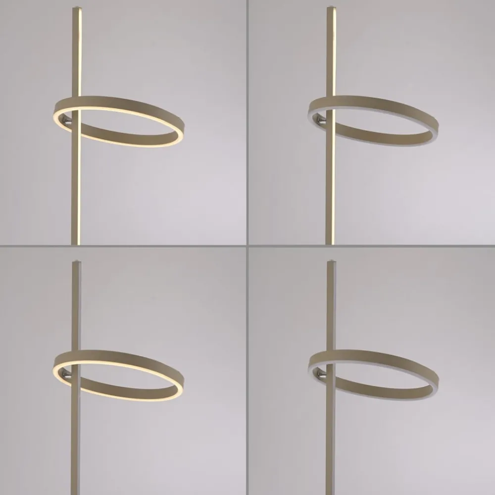 JUST LIGHT. GmbH Gulvlamper|Gulvlamper > JUST LIGHT. LED-gulvlampe Ritus sand, jern, dæmper, 3.000 K