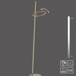 JUST LIGHT. GmbH Gulvlamper|Gulvlamper > JUST LIGHT. LED-gulvlampe Ritus sand, jern, dæmper, 3.000 K