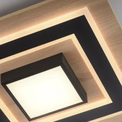 Loftlamper ^ JUST LIGHT. GmbH JUST LIGHT. LED loftlampe Tola, kantet, 2 lyskilder, træ, 3000 K