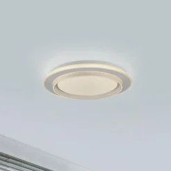Arbejdsrum/Kontor ^ JUST LIGHT. GmbH JUST LIGHT. LED-loftslampe Lago Ø 40 cm hvid fjernbetjening