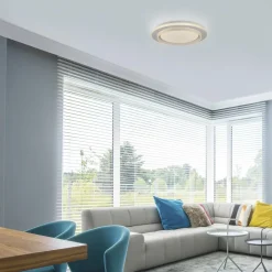Arbejdsrum/Kontor ^ JUST LIGHT. GmbH JUST LIGHT. LED-loftslampe Lago Ø 40 cm hvid fjernbetjening