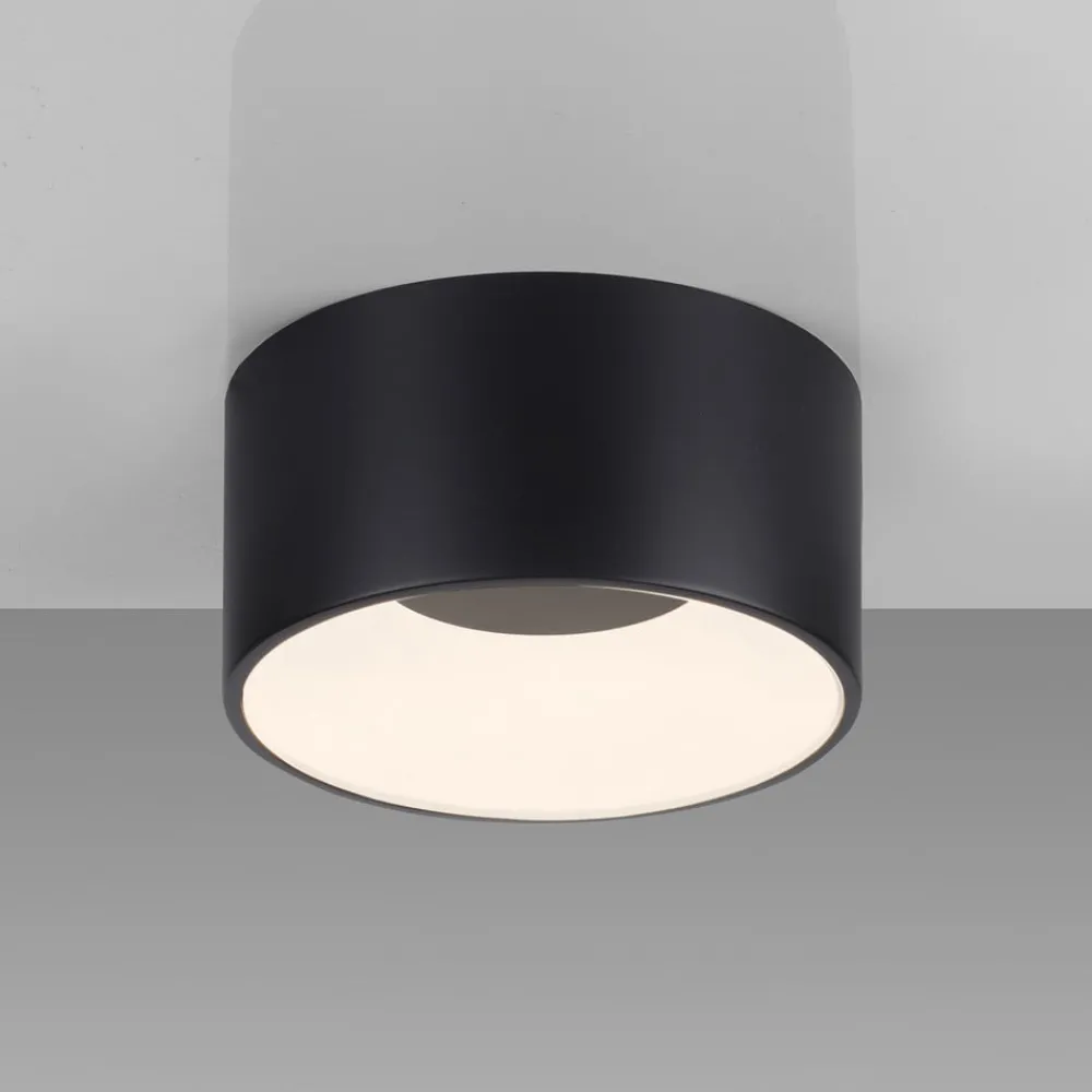 JUST LIGHT. GmbH Loftlamper > JUST LIGHT. LED-loftslampe Tanika sort, Ø16 cm, dæmpbar