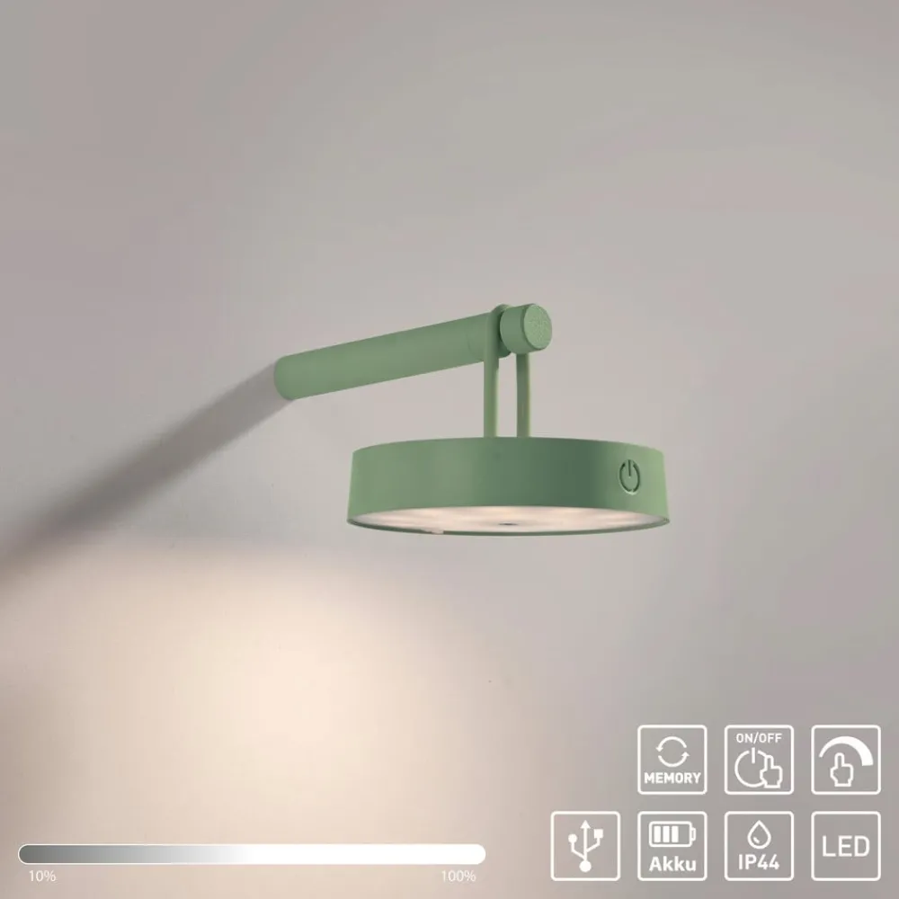 JUST LIGHT. GmbH Terrassebelysning > JUST LIGHT. LED-væglampe Arma, grøn, plast IP44
