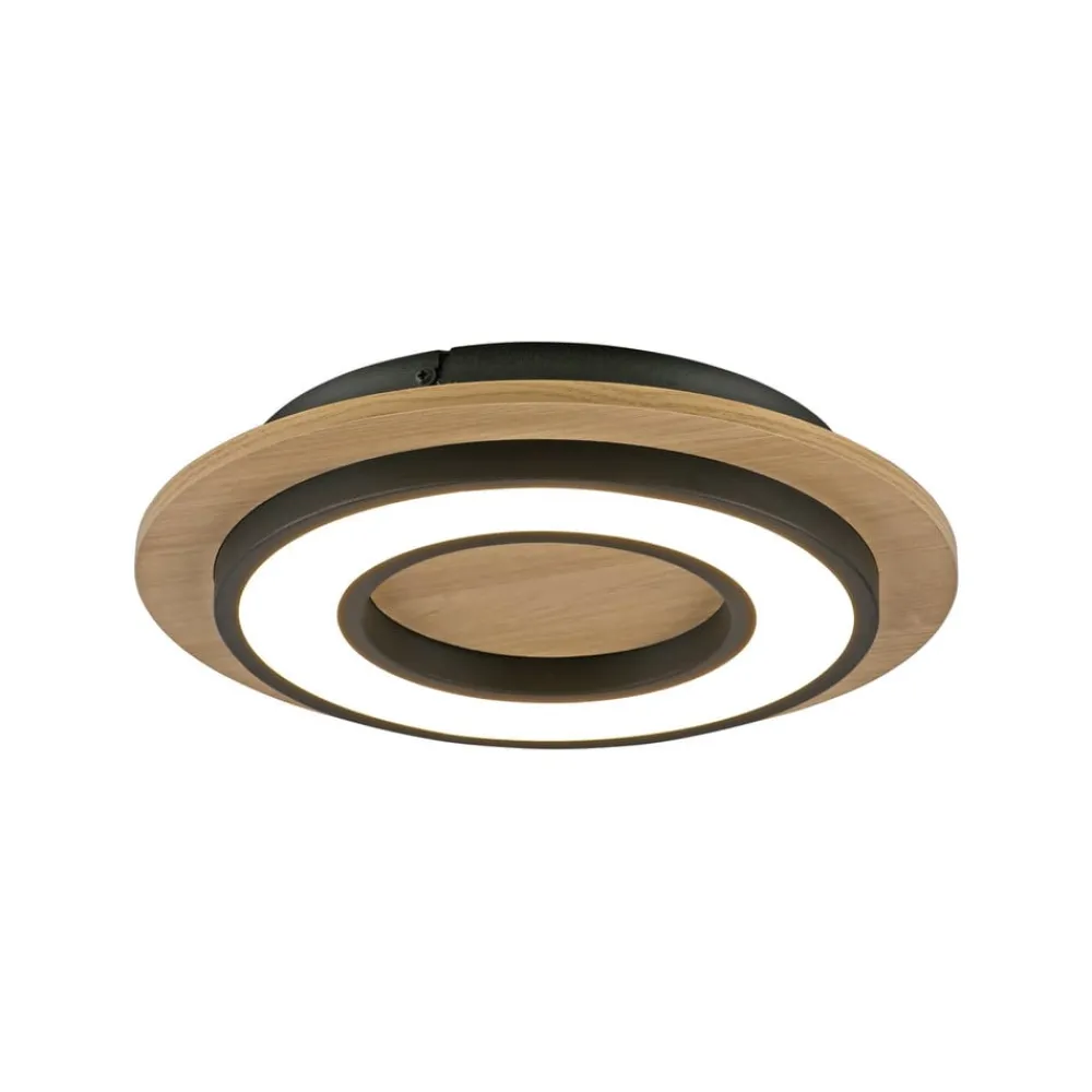 JUST LIGHT. GmbH Gang|Loftlamper > JUST LIGHT. Loftlampe Tola, rund, træ, 3.000 K
