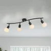 JUST LIGHT. GmbH Loftlamper > JUST LIGHT. Loki loftlampe, 4 lyskilder, sort, jern, glas