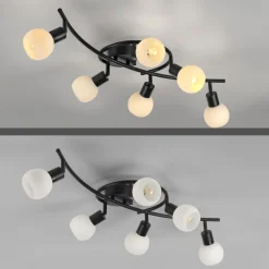 JUST LIGHT. GmbH Loftlamper > JUST LIGHT. Loki loftlampe, 6 lyskilder, sort, jern, glas