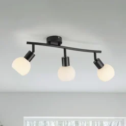 JUST LIGHT. GmbH Loftlamper > JUST LIGHT. Loki loftlampe, 3 lyskilder, lang, sort, jern