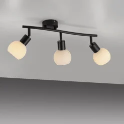 JUST LIGHT. GmbH Loftlamper > JUST LIGHT. Loki loftlampe, 3 lyskilder, lang, sort, jern