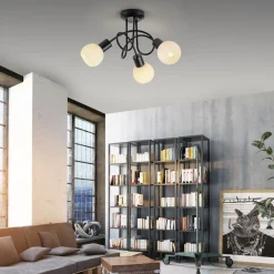 Loftlamper|Loftlamper ^ JUST LIGHT. GmbH JUST LIGHT. Loki loftlampe, 3 lyskilder, rund, sort, jern