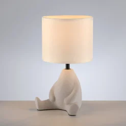 Bordlamper ^ JUST LIGHT. GmbH JUST LIGHT. Ted bordlampe, keramik, siddende, sandbeige
