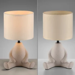 Bordlamper ^ JUST LIGHT. GmbH JUST LIGHT. Ted bordlampe, keramik, siddende, sandbeige