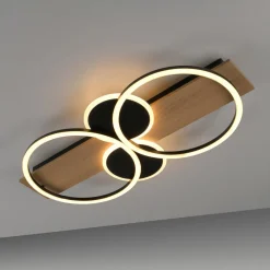 Loftlamper ^ JUST LIGHT. GmbH JUST LYS. Trooper loftlampe, jern, træ