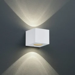 Væglamper ^ Reality Leuchten Kantet udendørs LED-væglampe Cordoba, mørkegrå