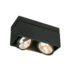 Udendørs Loftlamper ^ SLV Kardamod loftlampe, sort, stål, længde 31,5 cm, 2 lyskilder.
