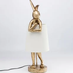 KARE Bordlamper > Animal Rabbit bordlampe, guld/hvid, 68 cm, E14