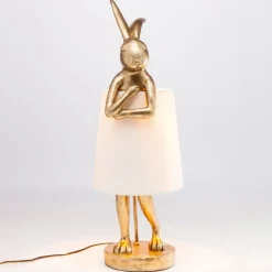 KARE Bordlamper > Animal Rabbit bordlampe, guld/hvid, 68 cm, E14