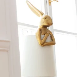 KARE Bordlamper > Animal Rabbit bordlampe, guld/hvid, 68 cm, E14