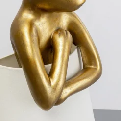 KARE Gulvlamper|Gulvlamper > Animal Rabbit gulvlampe, guld, hvidt hørstof, 150 cm