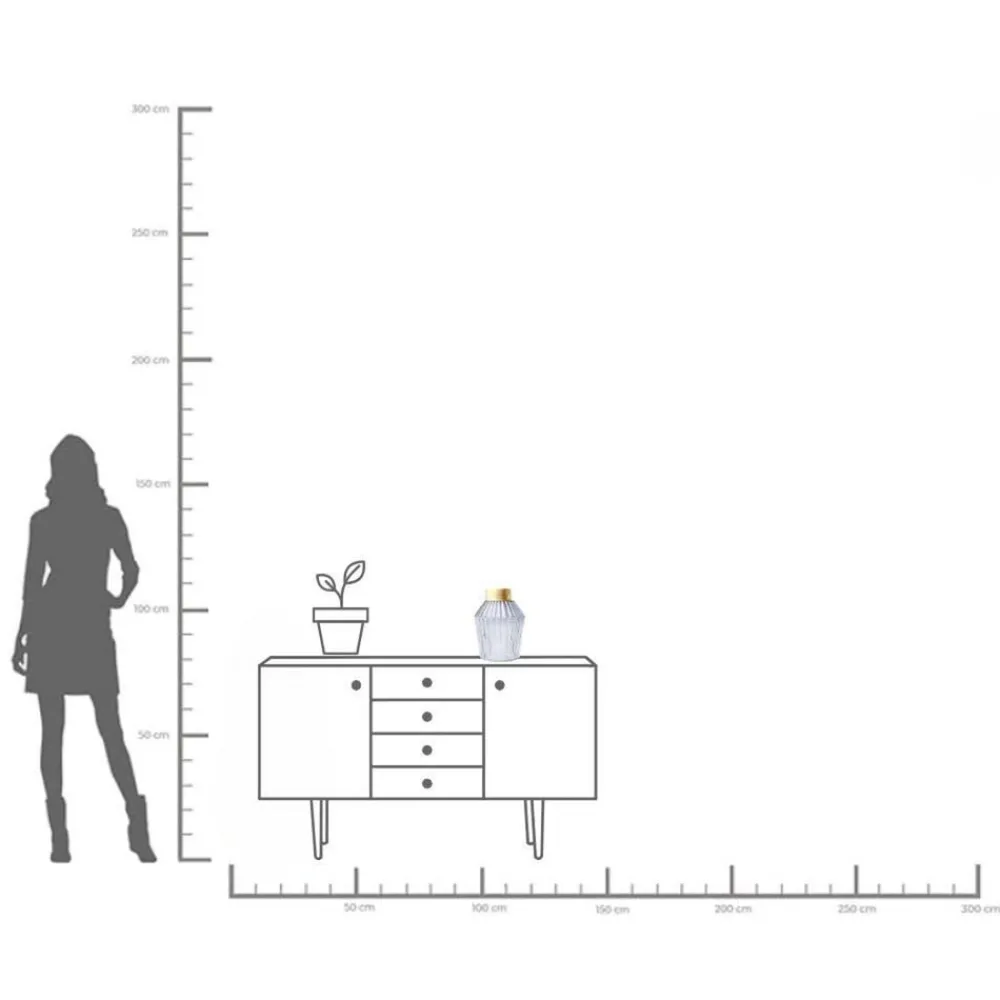 Møbel Og Interiør ^ KARE Barfly-vase, grå, glas, højde 30 cm, mundblæst