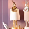 KARE Bordlamper > bordlampe Animal Rabbit, guld/hvid, højde 50 cm