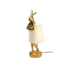 KARE Bordlamper > bordlampe Animal Rabbit, guld/hvid, højde 50 cm