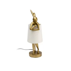 KARE Bordlamper > bordlampe Animal Rabbit, guld/hvid, højde 50 cm