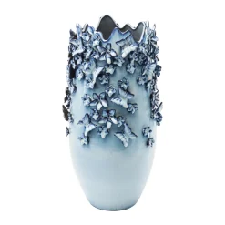 Møbel Og Interiør ^ KARE Butterflies-vase, lyseblå, højde 50 cm, stentøj