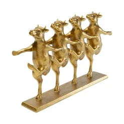 KARE Møbel Og Interiør > dekorationsfigur Dancing Cows, guldfarvet, polyresin, H 23 cm