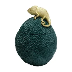 Møbel Og Interiør ^ KARE dekorationsæske Chameleon, højde 34 cm, mørkegrøn, guld