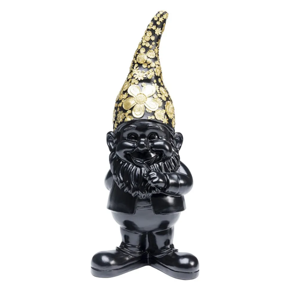 Møbel Og Interiør ^ KARE dekorativ figur dværg stående, sort/guld, polyresin