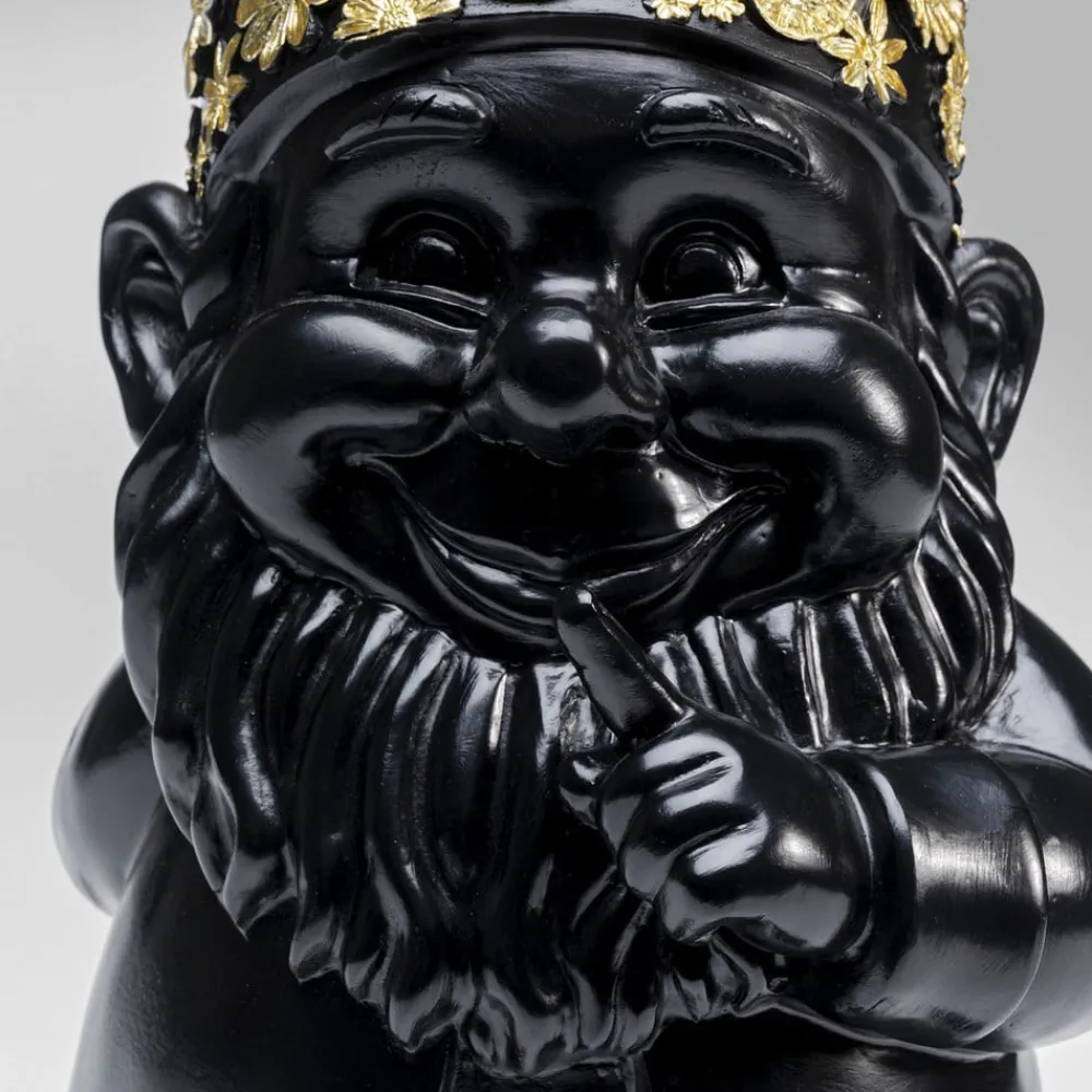 Møbel Og Interiør ^ KARE dekorativ figur dværg stående, sort/guld, polyresin