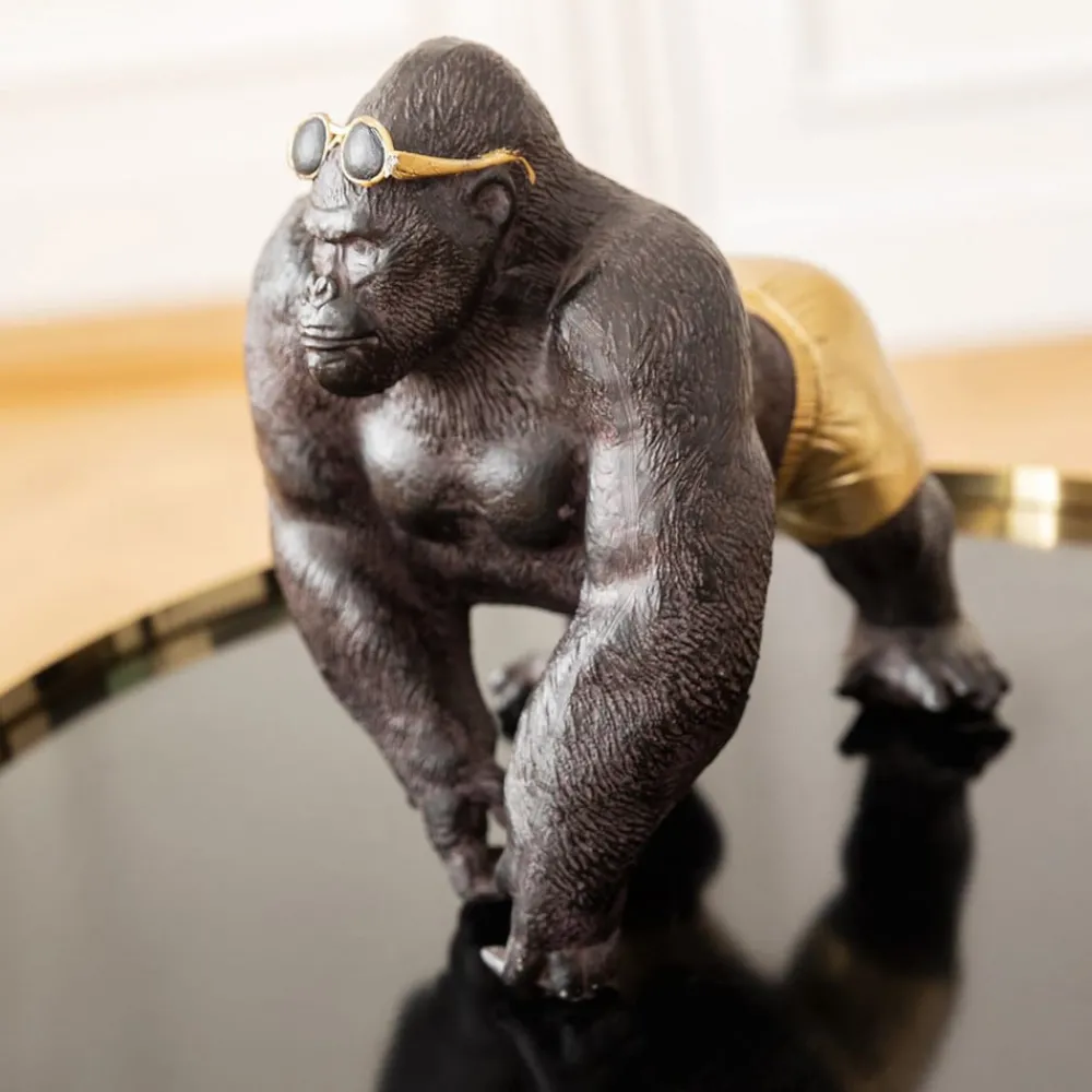 Møbel Og Interiør ^ KARE dekorativ figur Monkey Beach, højde 20 cm, sort polyresin