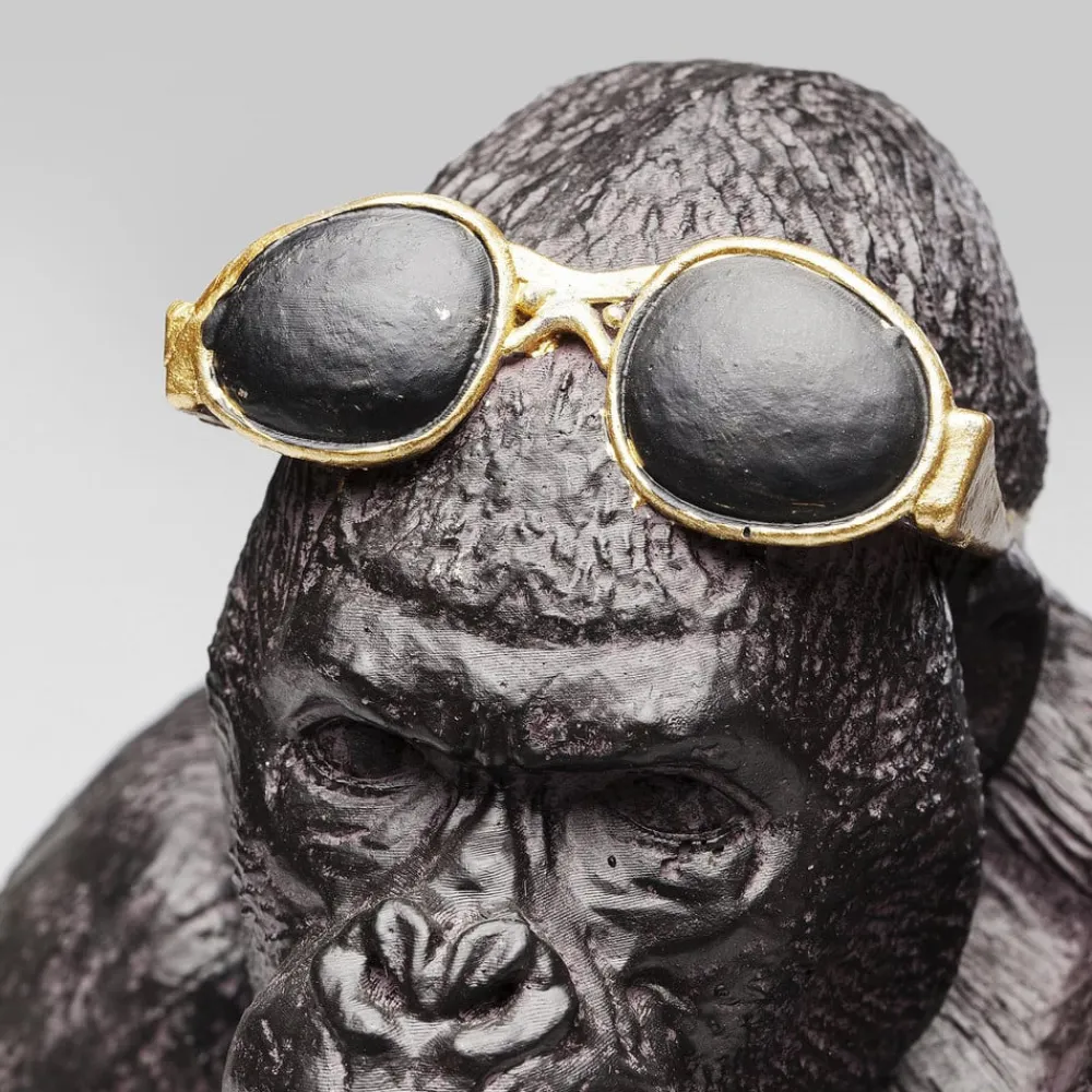Møbel Og Interiør ^ KARE dekorativ figur Monkey Beach, højde 20 cm, sort polyresin