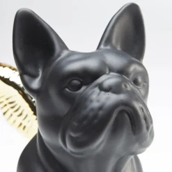 KARE Møbel Og Interiør > dekorativ figur Siddende engel hund, sort/guld, stentøj