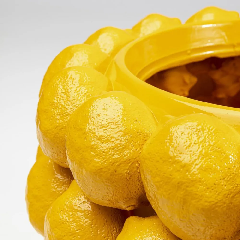 KARE Møbel Og Interiør > dekorativ krukke Lemon Juice, højde 22 cm, Ø 34 cm, gul
