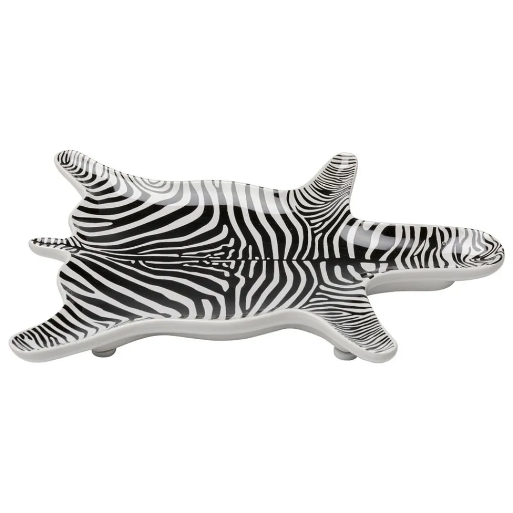 Møbel Og Interiør ^ KARE dekorativ skål zebra, porcelæn, sort/hvid, håndmalet