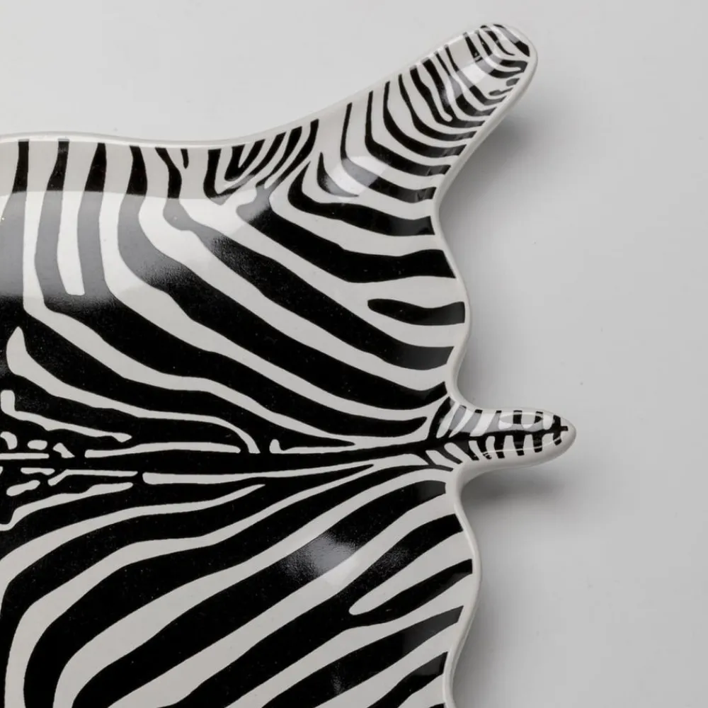 Møbel Og Interiør ^ KARE dekorativ skål zebra, porcelæn, sort/hvid, håndmalet