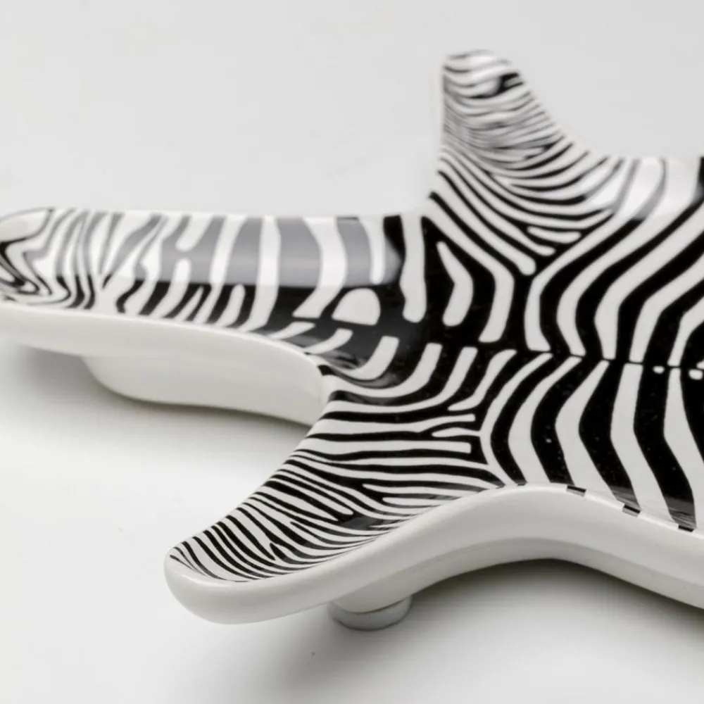 Møbel Og Interiør ^ KARE dekorativ skål zebra, porcelæn, sort/hvid, håndmalet