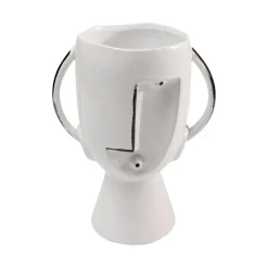 KARE Møbel Og Interiør > Face Pot-vase, højde 30 cm, glaseret stentøj, bemalet